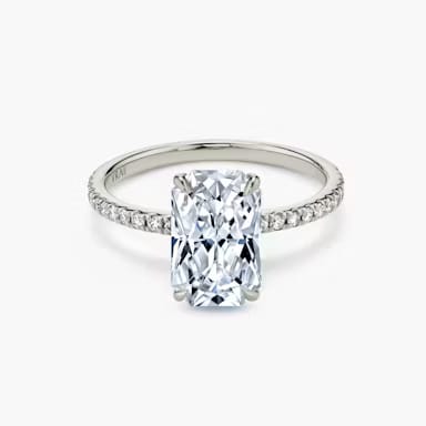 Emerald 18K Yellow Gold Pavé Engagement Ring